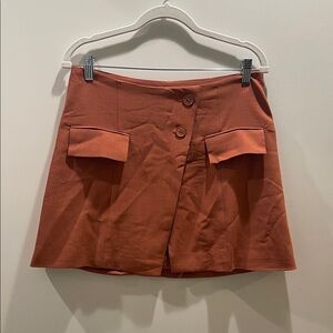 WeWoreWhat Terracotta Buttoned Skirt